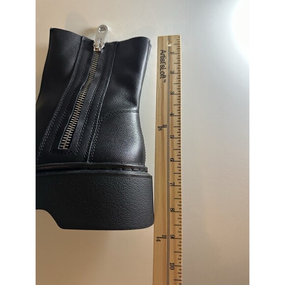 ZARA Women Chunky Black Leather Side Zip Moto Platform Boots US 6.5 EU‎ 37 NEW - Picture 12 of 12